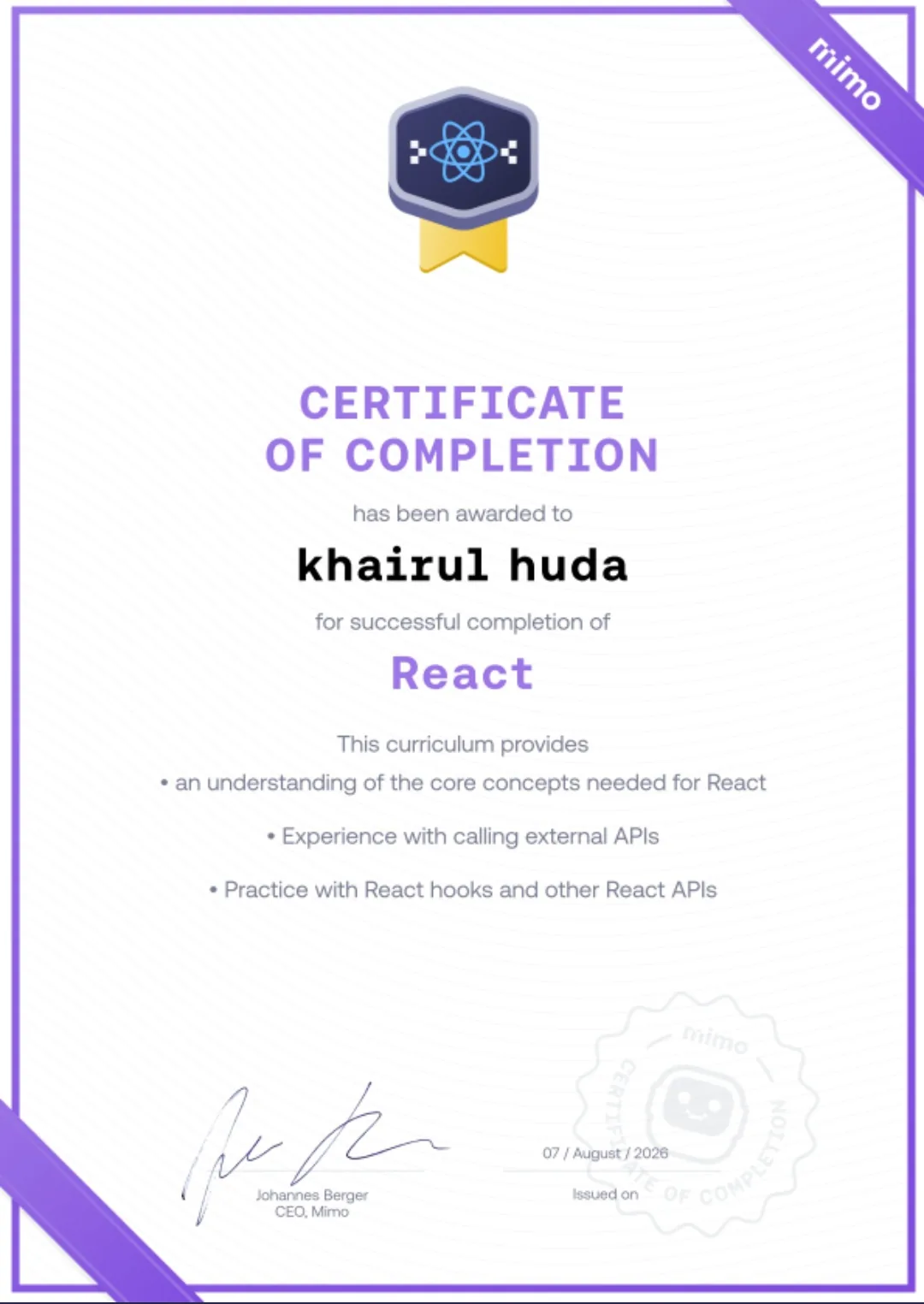 React
